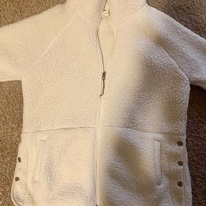 Life Integrity Earth brand. Size womans Large. Fleece soft cream colored coat.